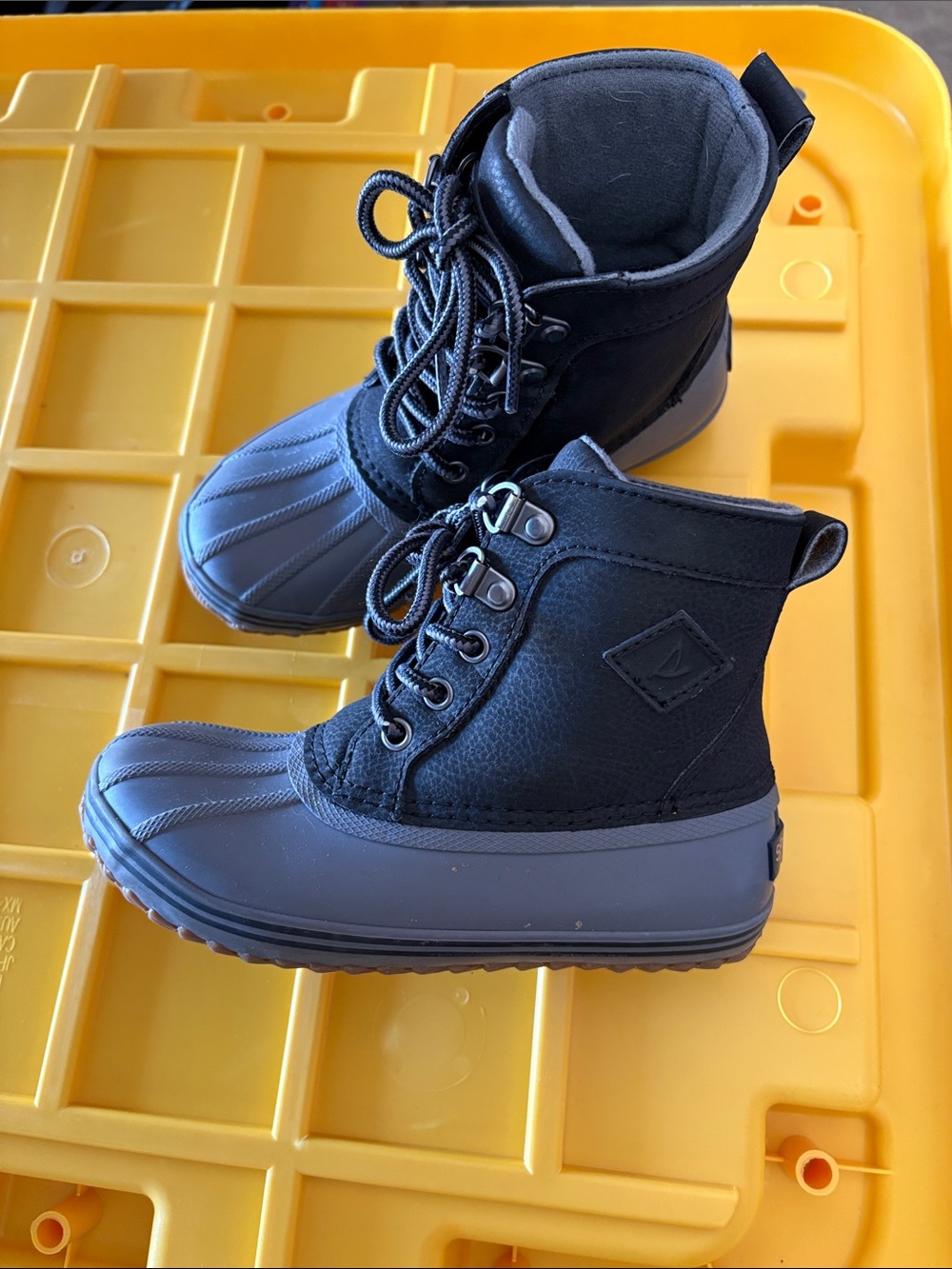 Sperry Kids Two-Tone Brown & Grey Waterproof Duck Boots